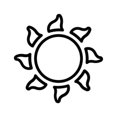 Vector black line icon for Sun