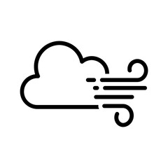 Vector black line icon for Wind