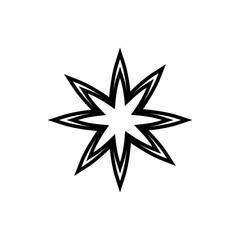 Star clip art design on plain white transparent isolated background for card, shirt, hoodie, sweatshirt, apparel, card, tag, mug, icon, poster or badge