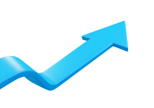 3D Rendered Illustration of a Blue Upward Arrow Isolated on Black - Powered by Adobe