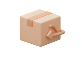 3D Rendered Illustration of a Return Box with a Transparent Background