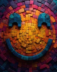 Colorful mosaic face design.