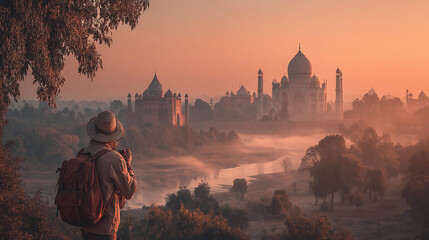 Solo Traveler Taking Photos of Famous Landmark
