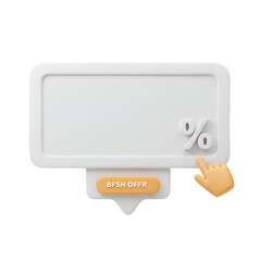 Fototapeta premium 3D Rendered Sale Offer Design With Percentage and Hand on Transparent Background