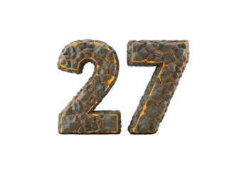3D Rendered Stone Texture Number 27 With Orange Lava Cracks On Black Background