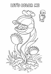Coloring pages featuring Venus flytraps with attractive designs