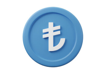 Obraz premium 3D Rendered Turkish Lira Coin Isolated On Transparent Background Illustration