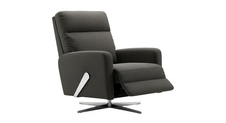 Fototapeta premium 3D Rendering Of Modern Gray Recliner Chair Isolated On Black Background