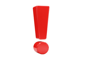 3D Rendering Of A Red Exclamation Mark On A Transparent Background