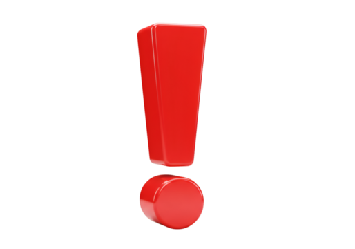 3D Rendering Of A Red Exclamation Mark On A Transparent Background