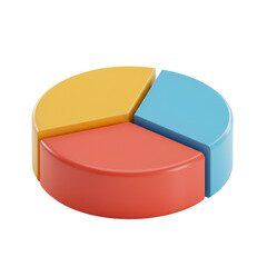 Fototapeta premium 3D Rendering of a Colorful Pie Chart Illustration on Transparent Background