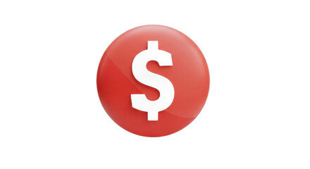 Obraz premium 3D red coin with dollar symbol