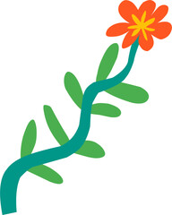 Hand drawn illustration of cute flower. Flower dr