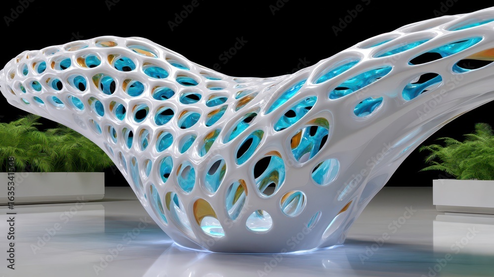 Sticker abstract architecture: futuristic design, modern structure