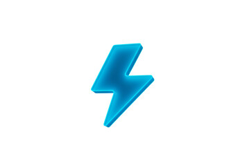 Obraz premium Abstract 3D Render of Glowing Blue Lightning Bolt Against Black Background