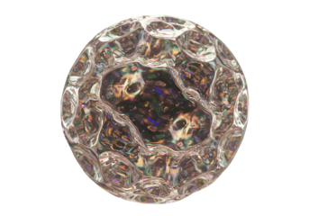 Abstract 3D Sphere Isolated on a Transparent Background with Crystal Texture