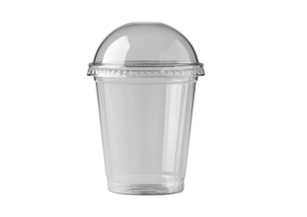 Clear plastic disposable cup with lid