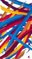 Abstract Brushstroke Background with Dynamic Colorful Strokes and Transparent Background