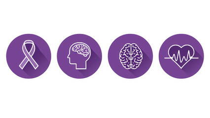 Alzheimer's awareness illustrations, created with AI, PNG