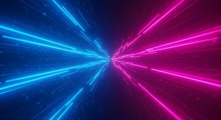 Abstract Neon Light Speed Tunnel Background