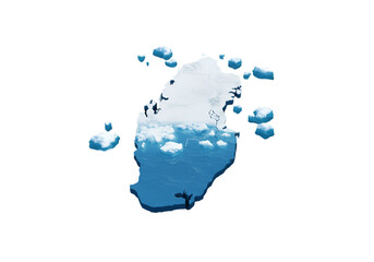 Abstract 3D Rendered Cloud And Sky Element With Blue Colors Isolated Background