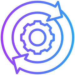 Work process icon for strategy and management, website, application, printing, document, poster design, etc