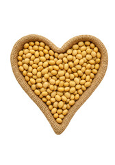 Abstract Isolated Photo of Soybeans Arranged in Heart Shape Transparent Background