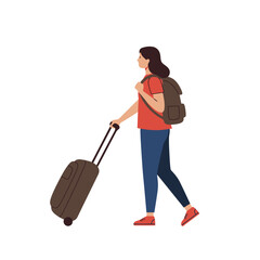 Traveler with Suitcase Illustration