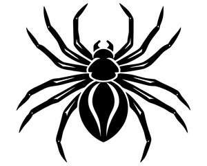 Spider vector silhouette illustration isolated on white background