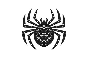 Spider icon vector silhouette illustration isolated on white background