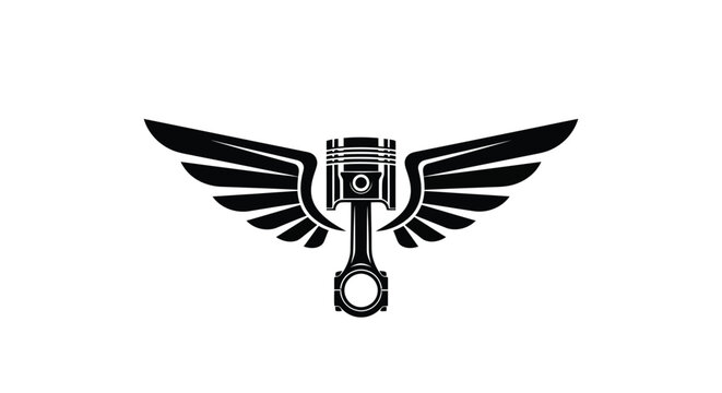 Piston with Wings Logo Design