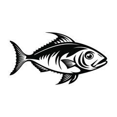 tuna silhouette line art vector illustration design
