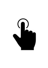 Obraz premium Simple Black Hand Icon Showing Touchscreen Gesture