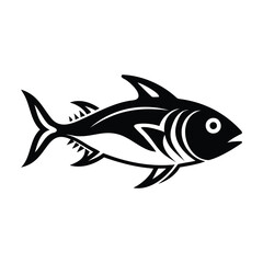 tuna silhouette line art vector illustration design
