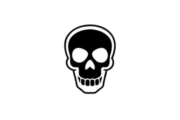 Skull vector silhouette illustration isolated on white background