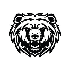 lion head vector silhouette illustration black and white
