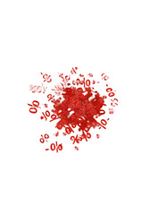 Abstract Red Symbol Cluster Isolated on a Black Background