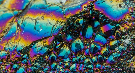 Fototapeta premium Iridescent and Sparkling Mineral Rock Texture