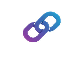 Abstract Illustration Of Two Blue Purple Gradient Chain Links On Black Background