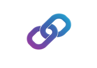 Abstract Illustration Of Two Blue Purple Gradient Chain Links On Black Background