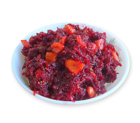 beetroot halwa along with jaggery with figs