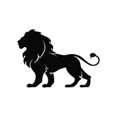 lion silhoutee vector with white background