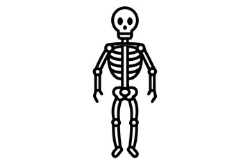 line art Skeleton vector silhouette illustration isolated on white background