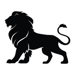 lion silhoutee vector with white background