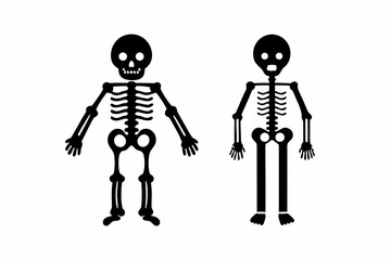 Skeleton icon vector silhouette illustration isolated on white background