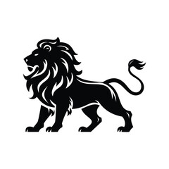 lion silhoutee vector with white background