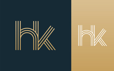 Modern elegant hk letter logo design vector illustration