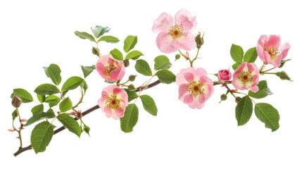 Naklejka premium wild rose branch isolate on transparency background