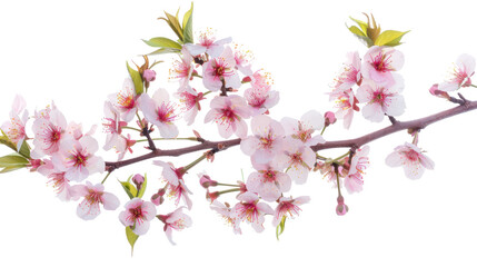 Fototapeta premium Cherry blossom branch flower isolate on transparency background
