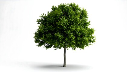 Fototapeta premium Isolated green tree on white background showcasing nature and environment vitality
